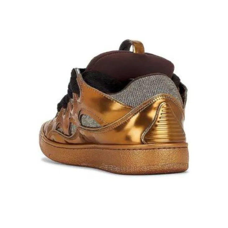 Lanvin Curb Cushioning Wear Resistant Low Top Casual Shoes Men's Brown-3
