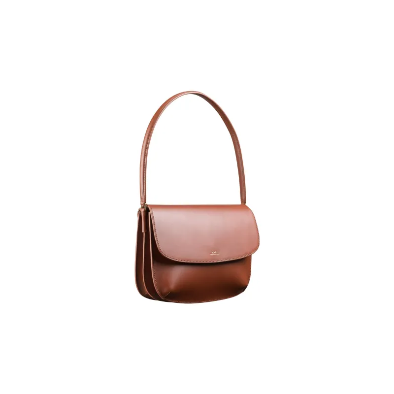 A.P.C Smooth Cow Leather Handbag, Shoulder Bag Women's Brown-1