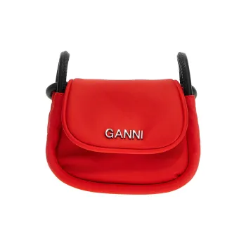 GANNI Technical Fabric Shoulder Bag Crossbody Bag Mini Women's Red