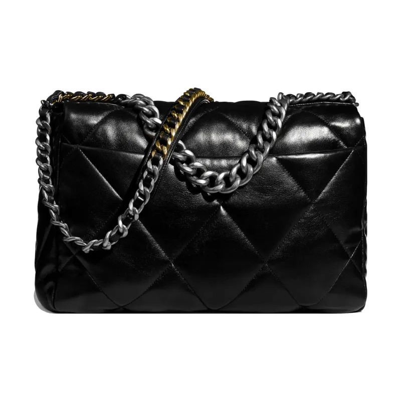 CHANEL 19Bag Lambskin Crossbody Bag, Shoulder Bag Extra Large Unisex Black-1