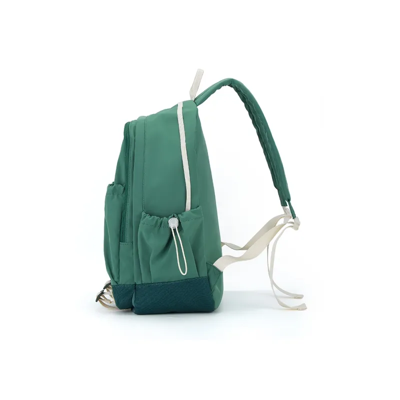SOSITE Nylon Backpack Medium Size Unisex Ecru & Brown/Olive Green & Dark Green-6