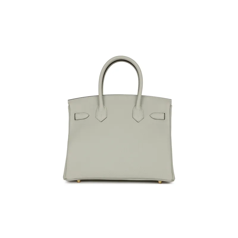 HERMES Birkin Togo Calfskin Birkin Bag Handbag Regular Women's 0WGris Neve Ice Crystal Gray-4