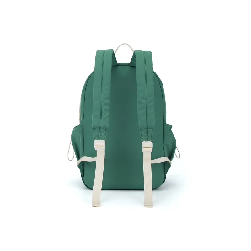 SOSITE Nylon Backpack Medium Size Unisex Ecru & Brown/Olive Green & Dark Green-7