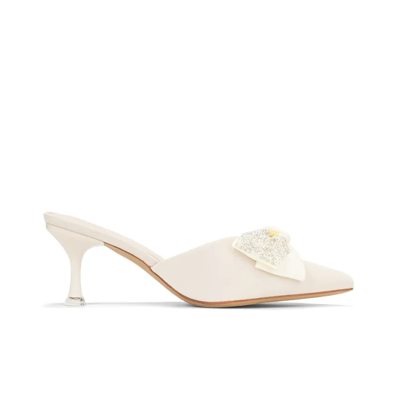 OMS Rhinestone Bowknot Fashion Versatile Comfortable Height Increasing Closed Toe Slim Heel Stylish Sandal Women's-1