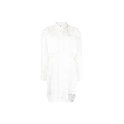 MSGM Broderie-anglaise Cutout Shirt-dress