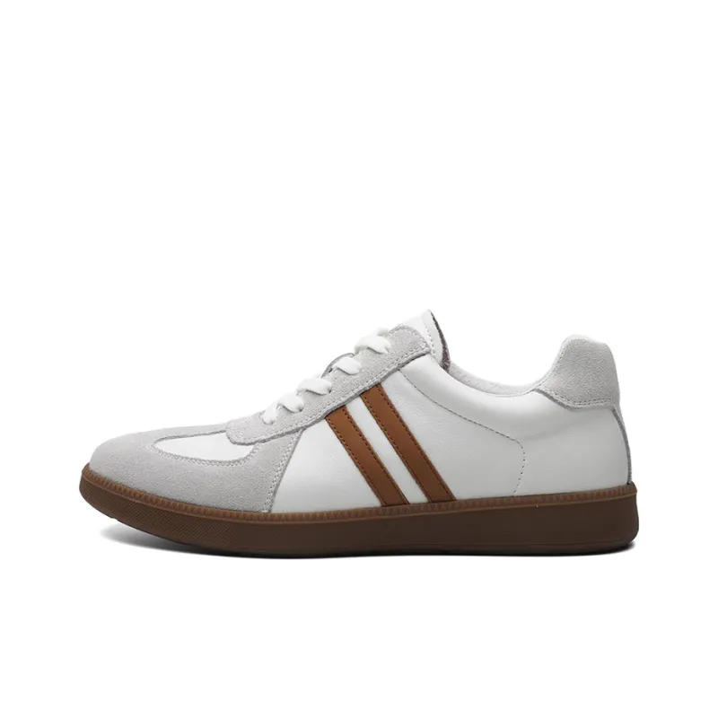 CHARRIOL German Army Trainers Slip Resistant Low Top Casual Skateboard Shoes Men's White-0