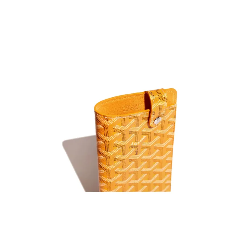 GOYARD Montmartre Canvas With Leather Cell Phone Pouch Large Size Unisex Yellow-2
