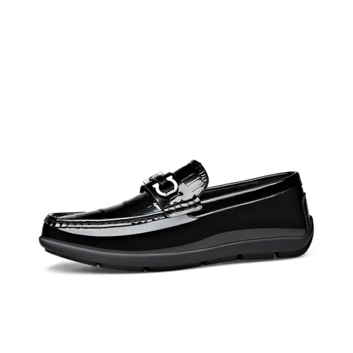 FOXER Men's Casual Shoes Men Low-Top Black