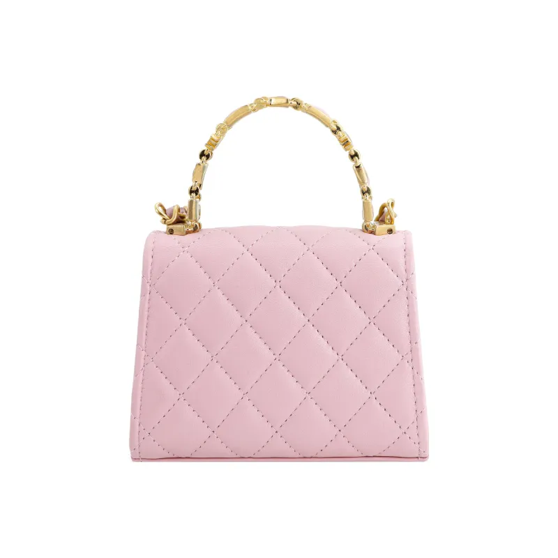 CHANEL Lambskin Portable One Shoulder Crossbody Clutch Mini Women's Light Pink-2