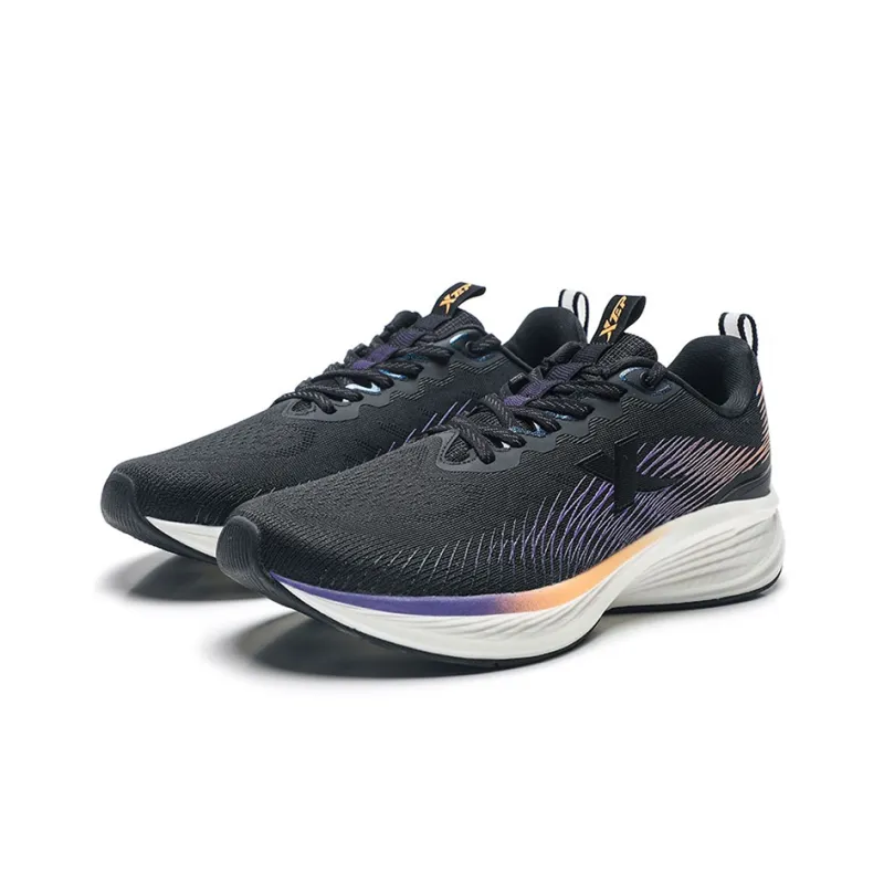 XTEP Cushioning Breathable Lightweight Low Top Running Shoes Men's Black-3