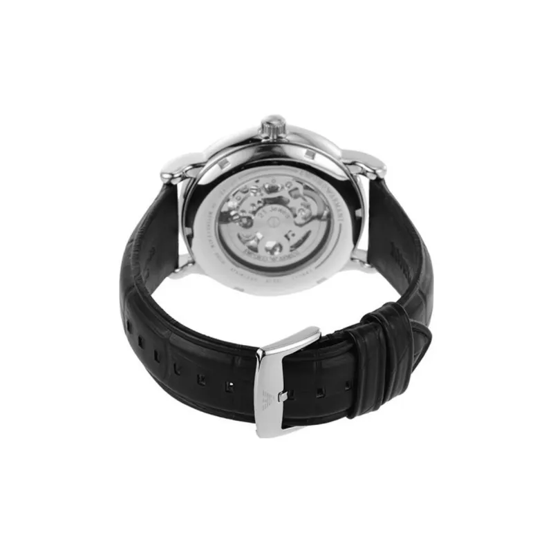 EMPORIO ARMANI Wrist Watch Mechanical Movement Leather Strap Silver Dial Men's Watches Box Available For Purchase-7