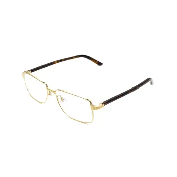 CARTIER Plate And Metal Rectangular Eyeglass Frames Women's Gold