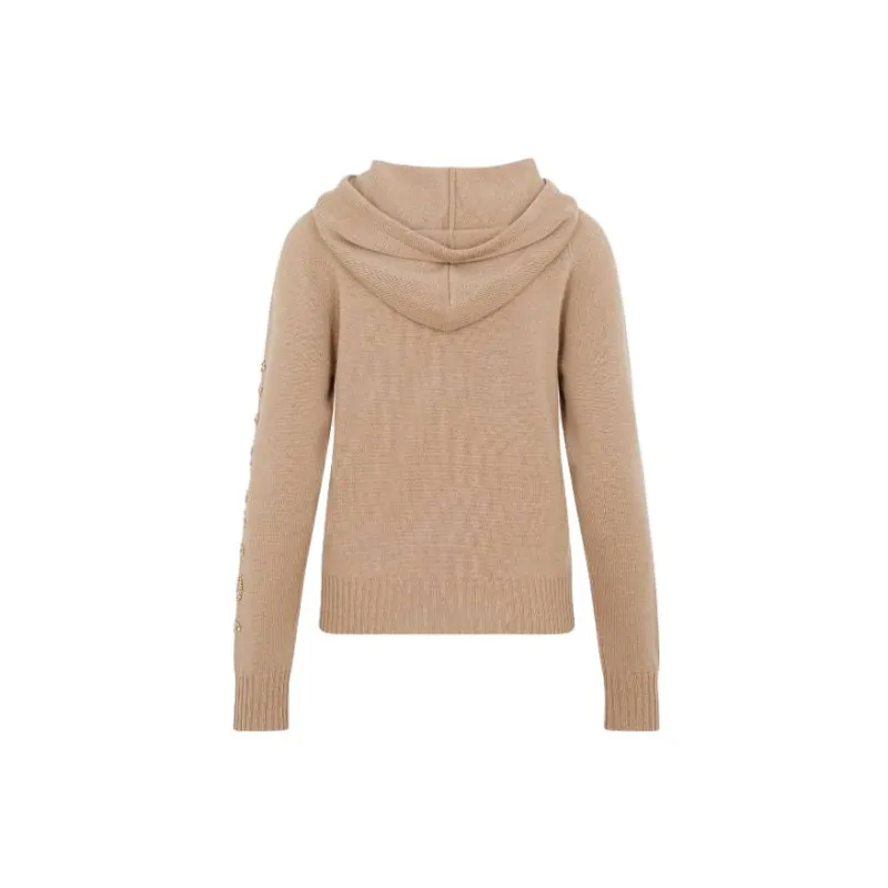 MaxMara Drawstring Long Sleeved Knitted Hoodie-1