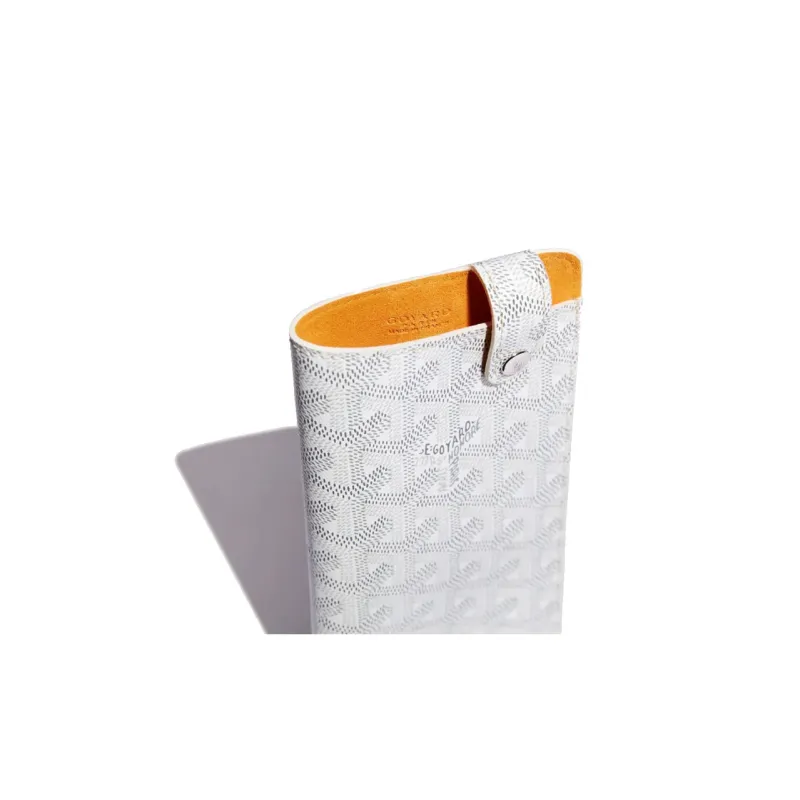 GOYARD Montmartre Canvas With Leather Cell Phone Pouch Large Size Unisex White-2