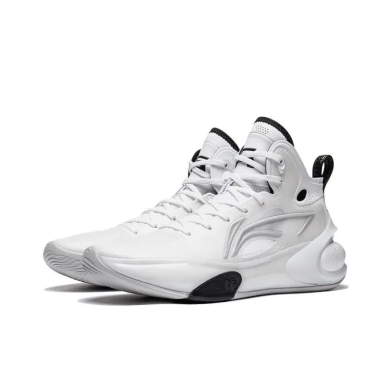 LiNing YuShuai 17 Abrasion Resistant High Top Basketball Shoes Men's Black White-2