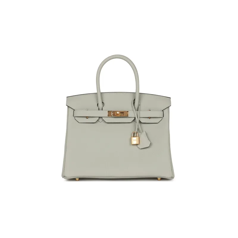 HERMES Birkin Togo Calfskin Birkin Bag Handbag Regular Women's 0WGris Neve Ice Crystal Gray-0