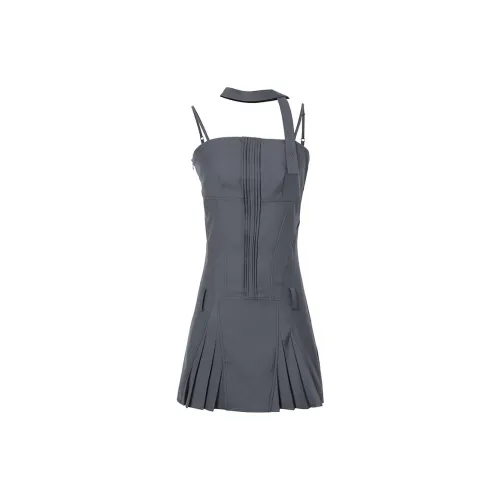 Chic Type Slip Dresses Women's Dark Blue