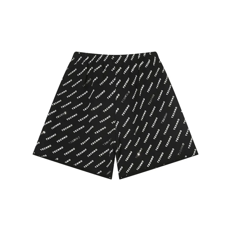 TCH Casual Shorts Unisex Black With Silver Logo-1