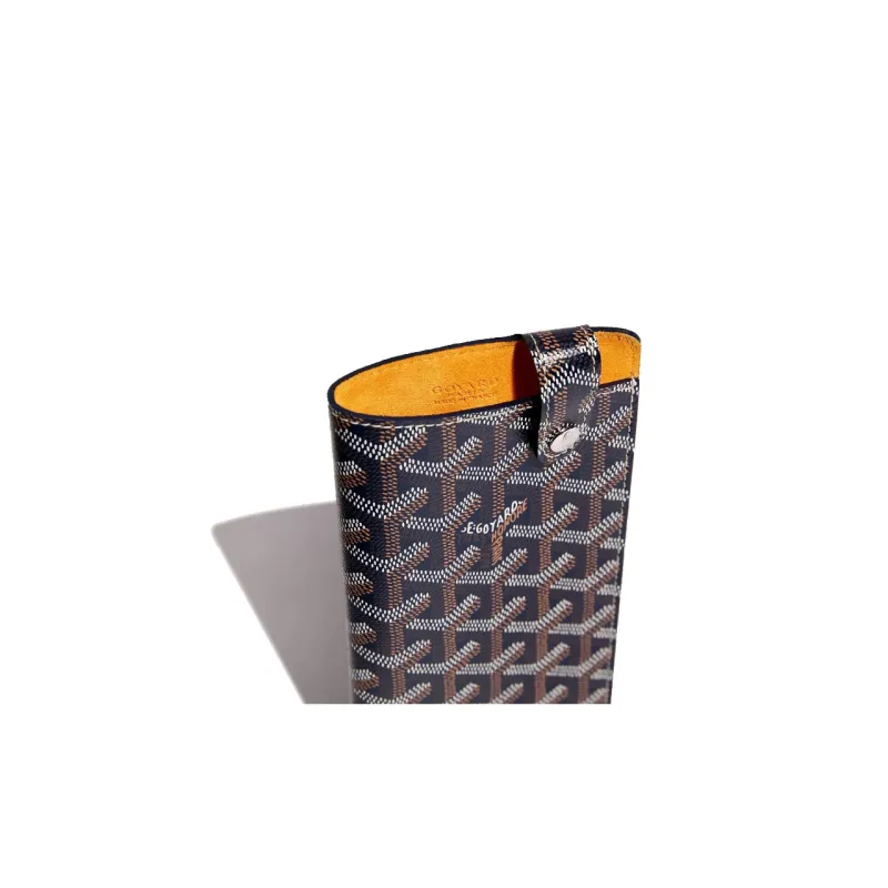 GOYARD Montmartre Canvas With Leather Cell Phone Pouch Large Size Unisex Marine Blue-2