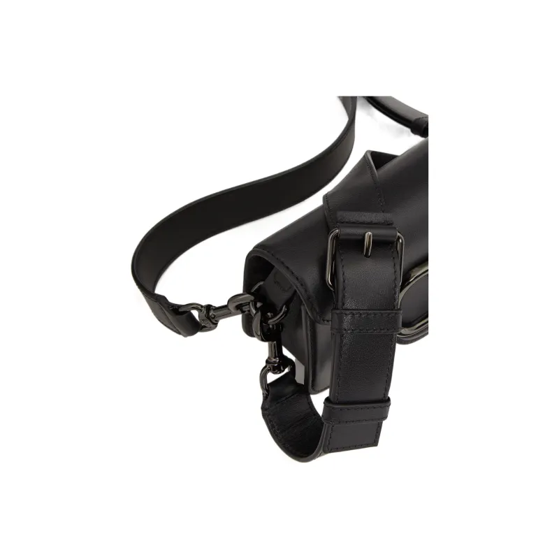 Valentino Locò Calfskin Shoulder Bag Urban Techwear Bag Shoulder Bag, Crossbody Bag Men's Black-6