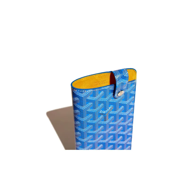 GOYARD Montmartre Canvas With Leather Cell Phone Pouch Large Size Unisex Blue-2