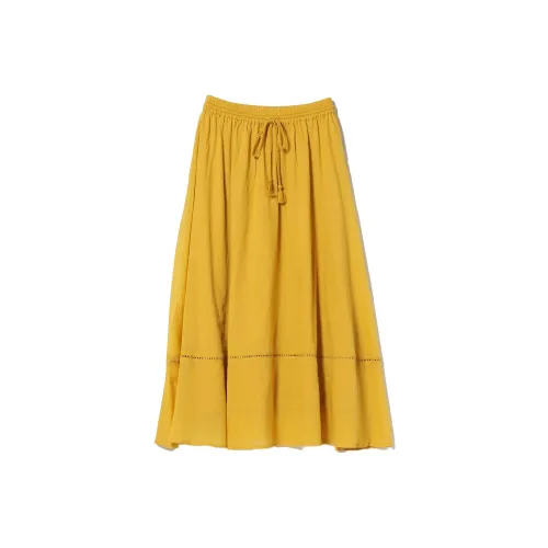 Beams Casual Long Skirts Women's Mustard