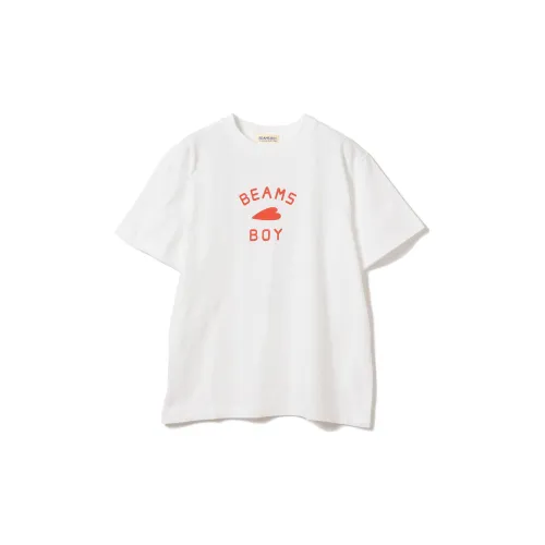 Beams T-Shirts Women's White/Orange