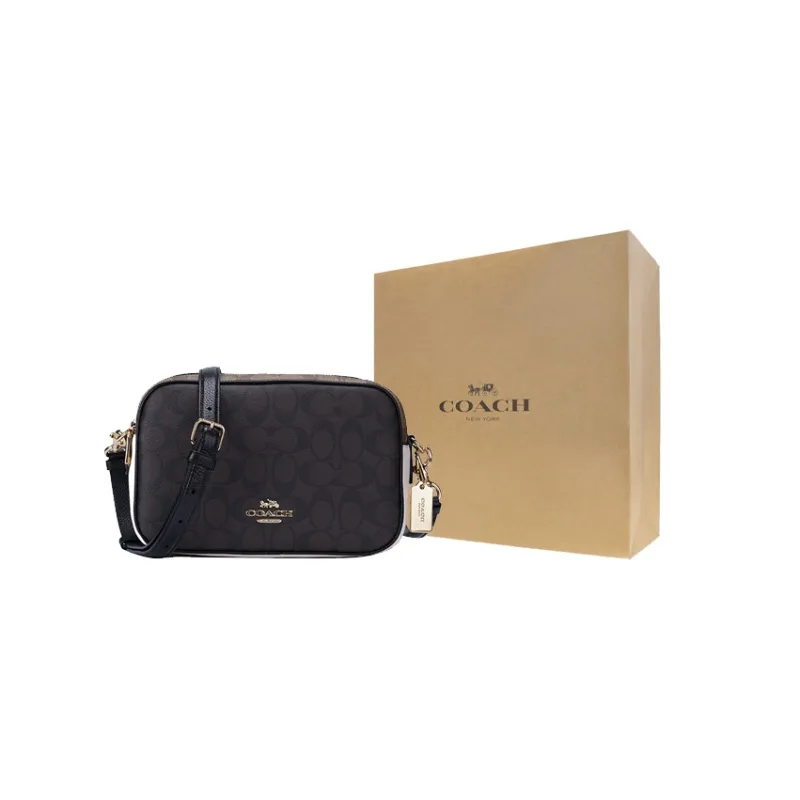 COACH PVC Shoulder Bag Women's Dark Brown Multicolor-5