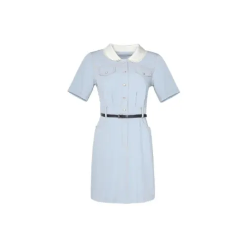 ONE-T Short-Sleeved Dresses Women's Aqua Blue