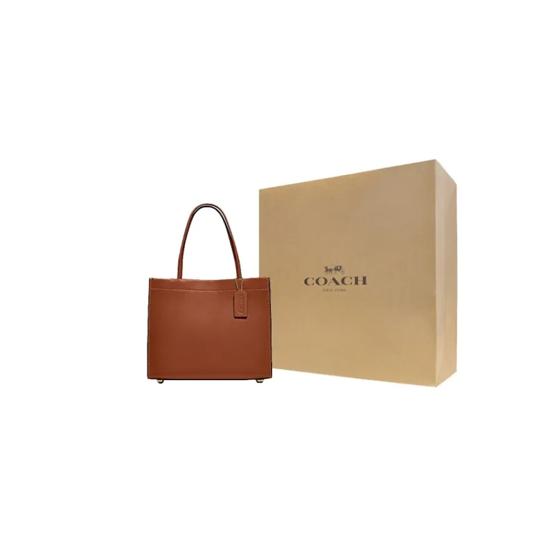 COACH Cashin Leather TOTE Bag, Shopping Bag, Handbag, Crossbody Bag Trumpets Women's Brown-5