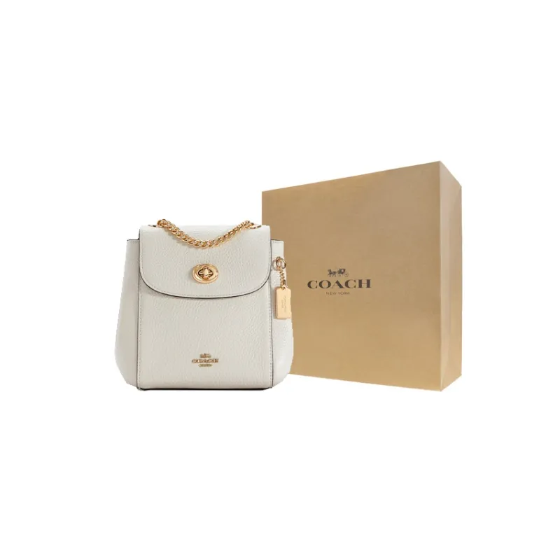 COACH Convertible Leather Crossbody Bag Backpack Tubas Women's Chalk White-4