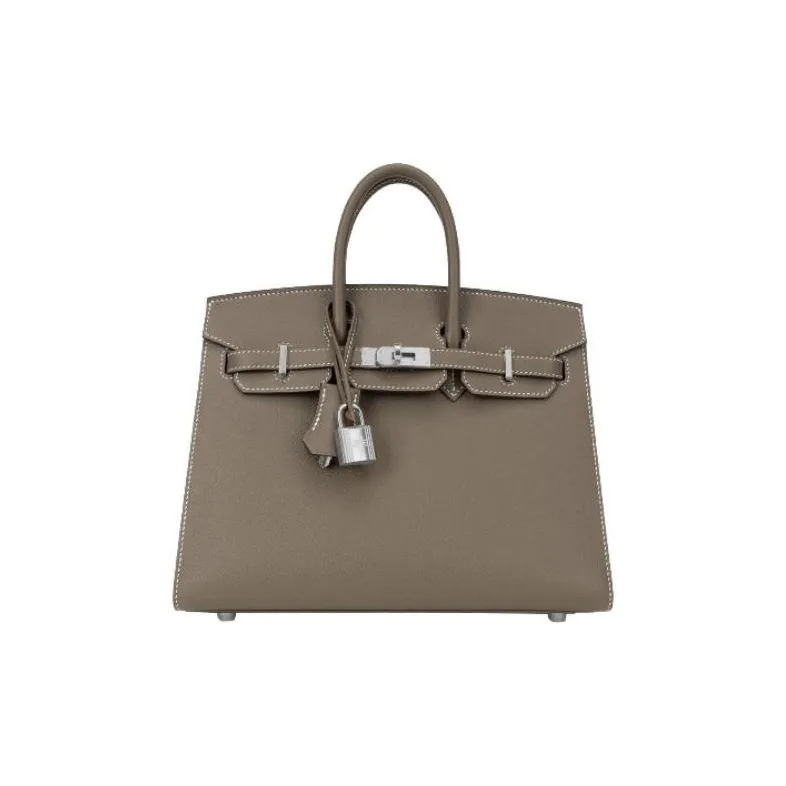 HERMES Birkin Epsom Leather Birkin Bag Handbags Regular Women's 18 Etoupe Elephant Gray-0