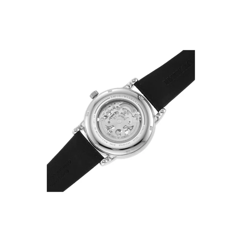 EMPORIO ARMANI Wrist Watch Mechanical Movement Leather Strap Silver Dial Men's Watches Box Available For Purchase-4