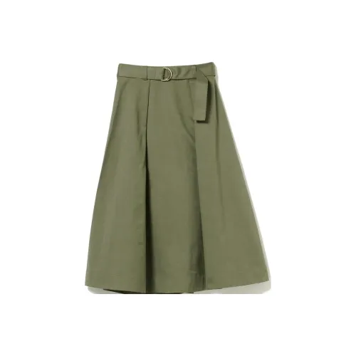 Beams Casual Long Skirts Women's Olive Green