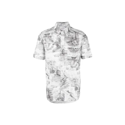 THOM BROWNE Nautical-print Short-sleeved Shirt