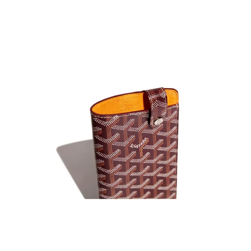 GOYARD Montmartre Canvas With Leather Cell Phone Pouch Large Size Unisex Burgundy-2