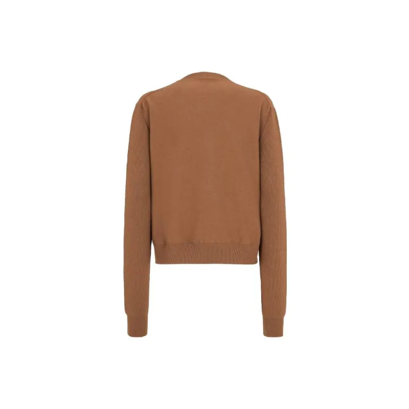 FENDI Logo Intarsia-Knit Crewneck Jumper-1