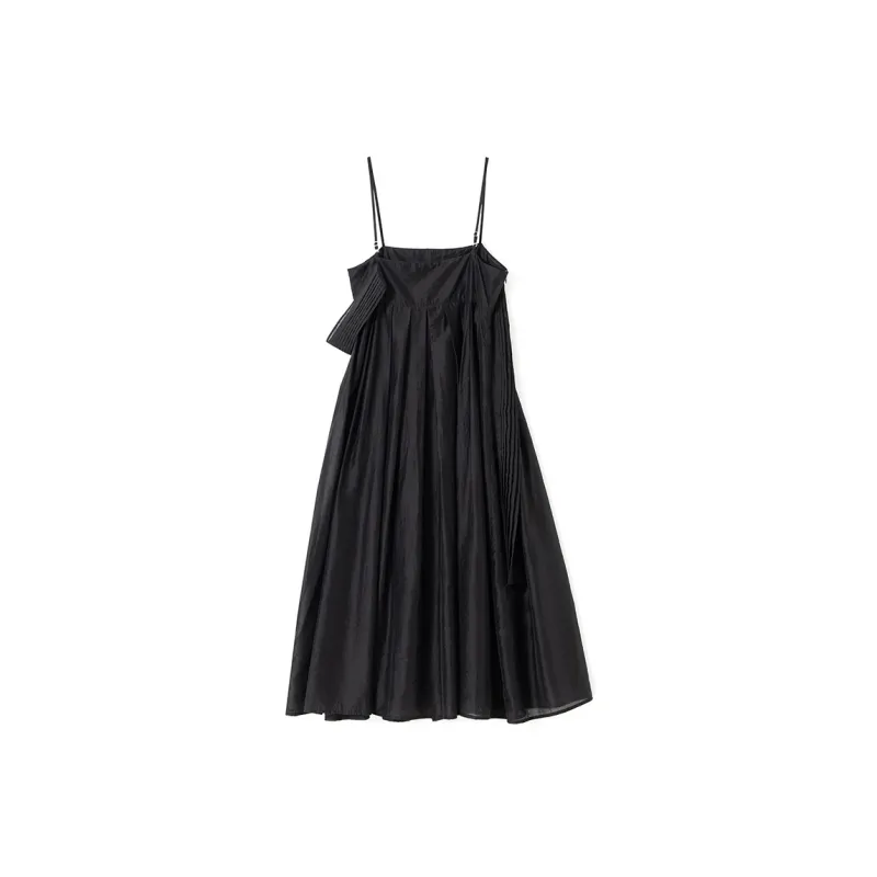 SOON FLOWER Summer Slip Dresses Women's Black-1