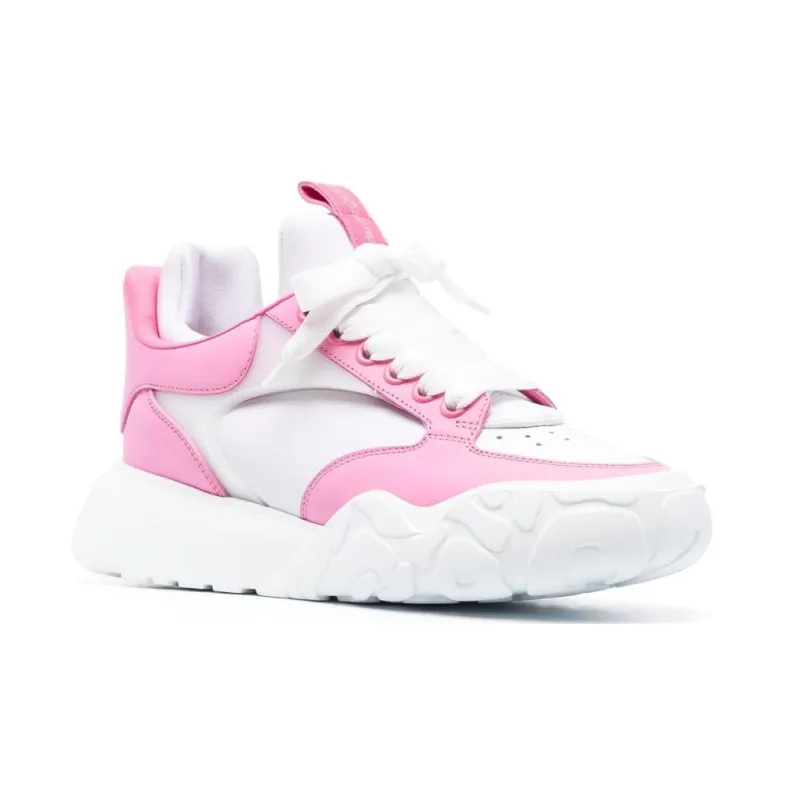 Alexander McQueen Court Low-Top Casual Shoes Women's White Pink-2