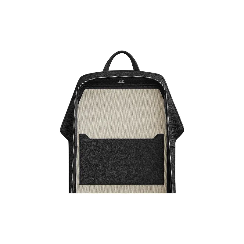 HERMES Cityback Togo Calfskin Backpack Men's 89 Noir Black-4