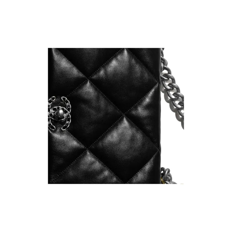 CHANEL 19Bag Lambskin Crossbody Bag, Shoulder Bag Extra Large Unisex Black-2