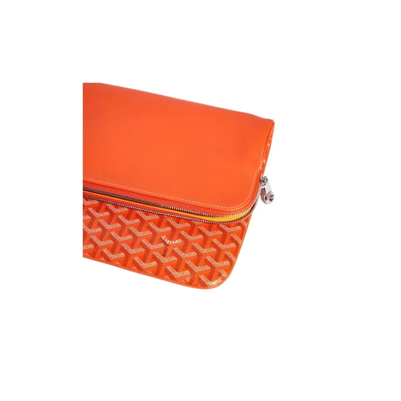 GOYARD Sainte-Marie Canvas With Calfskin Clutch Large Size Unisex Orange-4