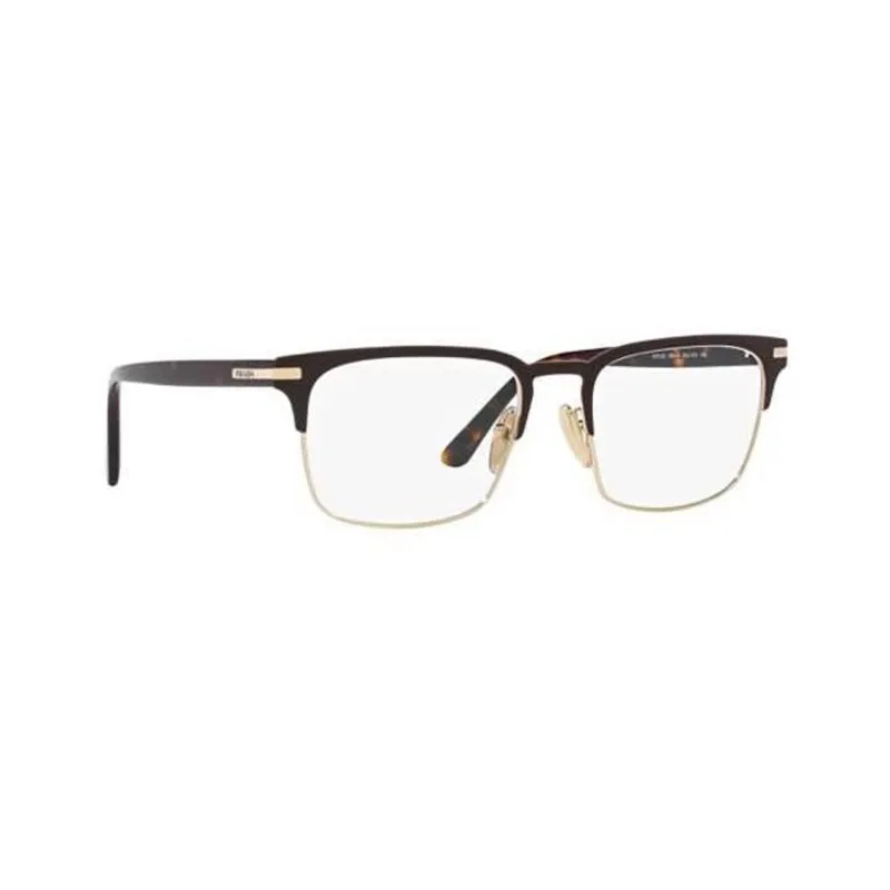 PRADA Plate Frame Rectangular Eyeglass Frames Men's Tortoiseshell-1