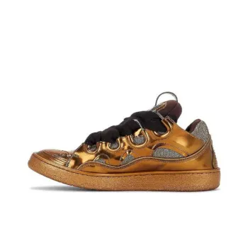 Lanvin Curb Cushioning Wear Resistant Low Top Casual Shoes Men's Brown