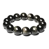 Gold Sheen Obsidian Beaded Bracelet (Women's)