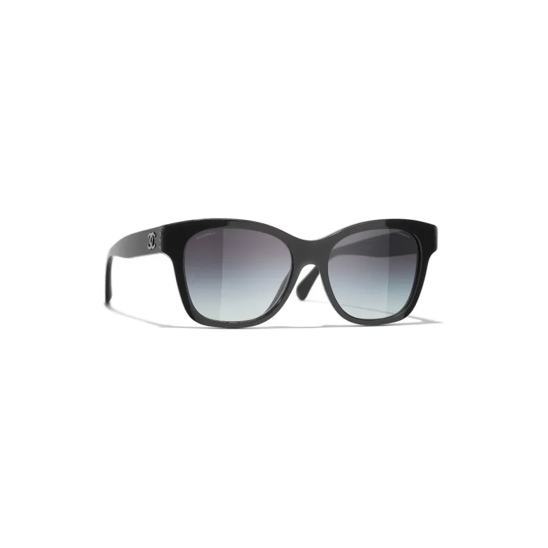 CHANEL Plate Frame Butterfly Sunglasses Unisex Black-2