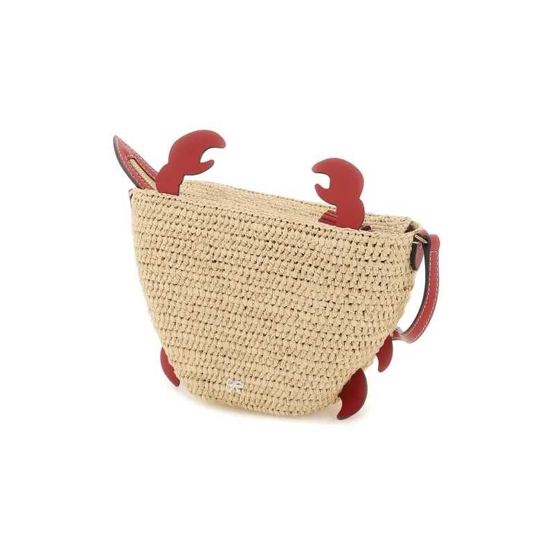 Anya Hindmarch Raffia Fiber Shoulder Bag Crossbody Bag Women's Beige-2