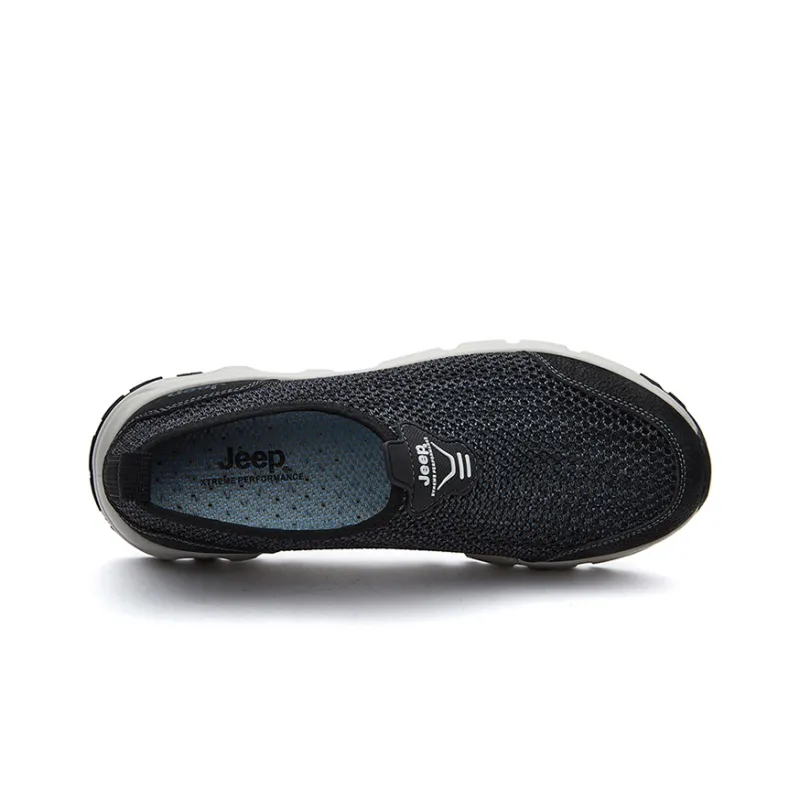 Jeep Anti-Slip And Wear-Resistant Water-Resistant Low-Top Outdoor Shoes Men's Black-2