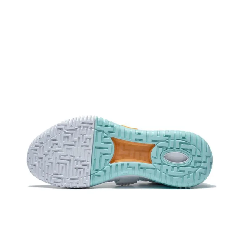 LiNing Rage Abrasion Resistant Low Top Basketball Shoes Men's White Cyan-4