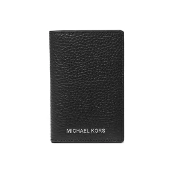 MICHAEL KORS Hudson Leather Coin Purses Wallets Men's Black